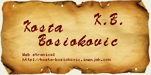 Kosta Bosioković vizit kartica